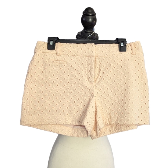 LOFT Pants - Ann Taylor LOFT Light Pink Textured Shorts Size 8